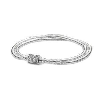 Сребърна двойна гривна за талисмани Двойна енергия 20 см