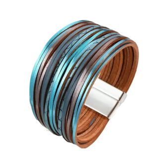 Кожена гривна Bohema Leather Blue Sky