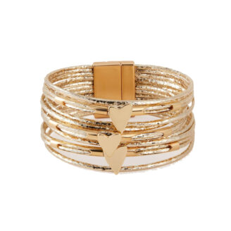 Кожена гривна Bohema Leather Gold Heart